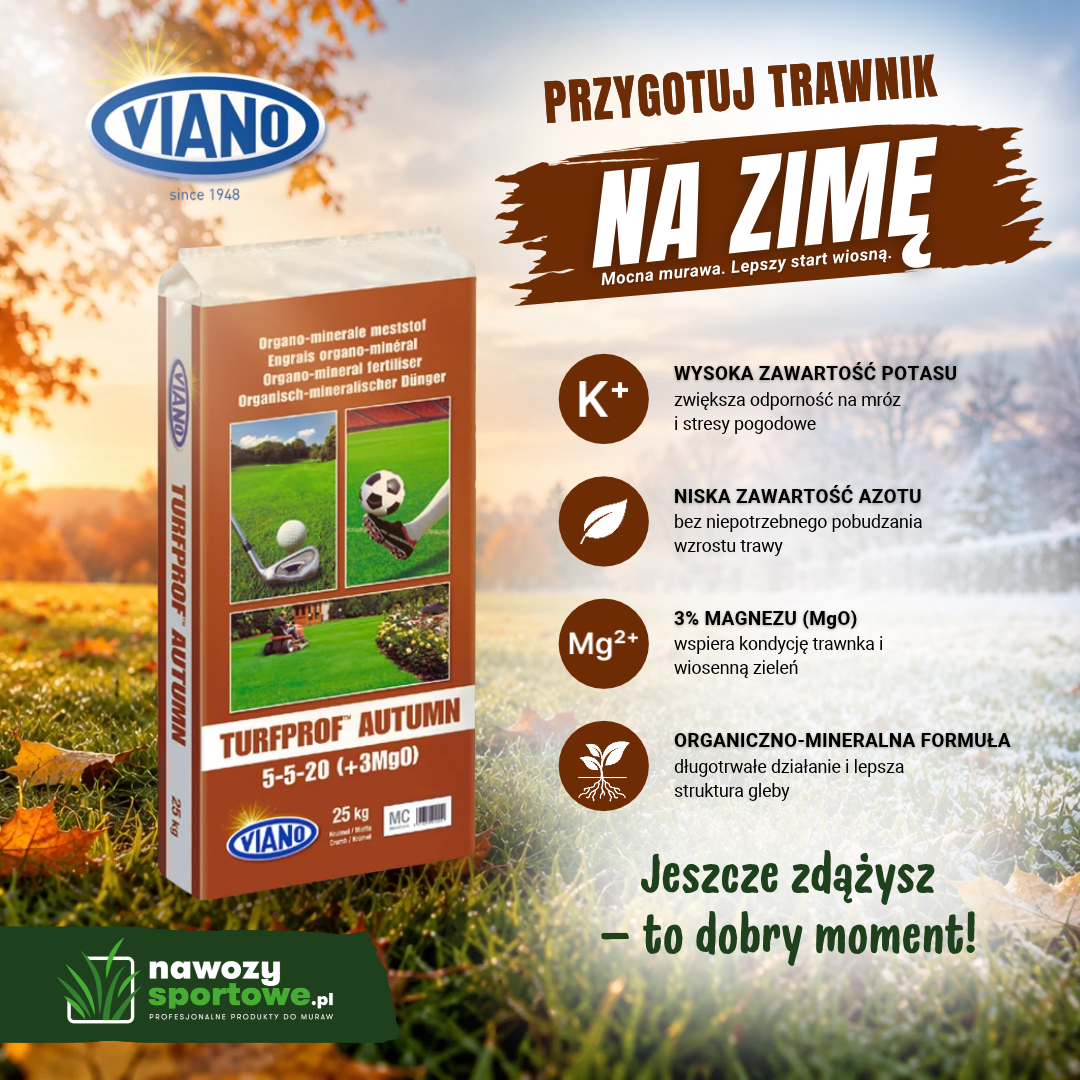 Przygotuj trawnik na zimę - nawóz Viano Turfprof Autumn 5-5-20